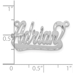 10k White Gold Satin Diamond-cut Underlined Name Plate