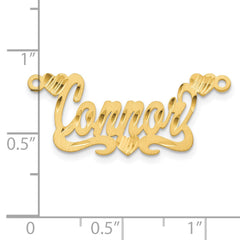 Sterling Silver/Gold-plated Satin Diamond-cut Hearts Name Plate