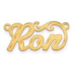 Sterling Silver/Gold-plated Satin Diamond-cut Name Plate - 3