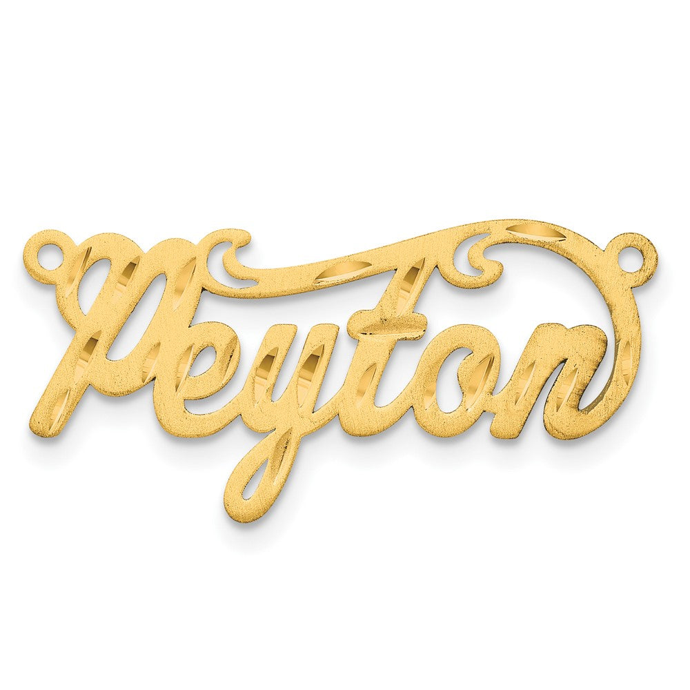 Sterling Silver/Gold-plated Satin Diamond-cut Name Plate - 3