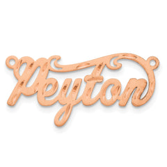 14k Rose Gold Satin Diamond-cut Name Plate - 3
