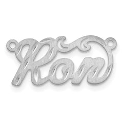 10k White Gold Satin Diamond-cut Name Plate - 2