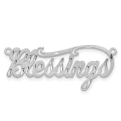 Sterling Silver/Rhodium-plated Satin Diamond-cut Name Plate - 4