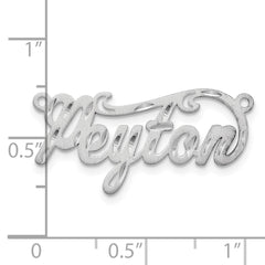 10k White Gold Satin Diamond-cut Name Plate - 2