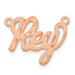 Sterling Silver/Rose-plated Satin Diamond-cut Name Plate - 5