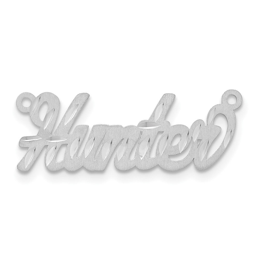 Sterling Silver/Rhodium-plated Satin Diamond-cut Name Plate - 5