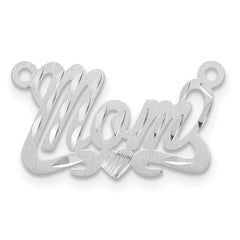 Sterling Silver/Rhodium-plated Satin Diamond-cut Heart Name Plate - 5