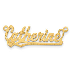 14k Yellow Gold Satin Diamond-cut Heart Name Plate - 4