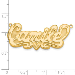 14k Yellow Gold 3D Diamond-cut Heart Name Plate