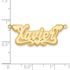 Sterling Silver/Gold-plated 3D Polished Hearts Name Plate