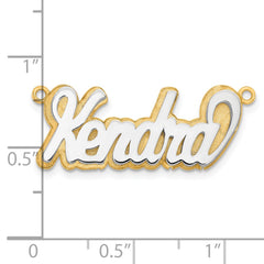14k 3D Two-tone Polished Name Plate - 4
