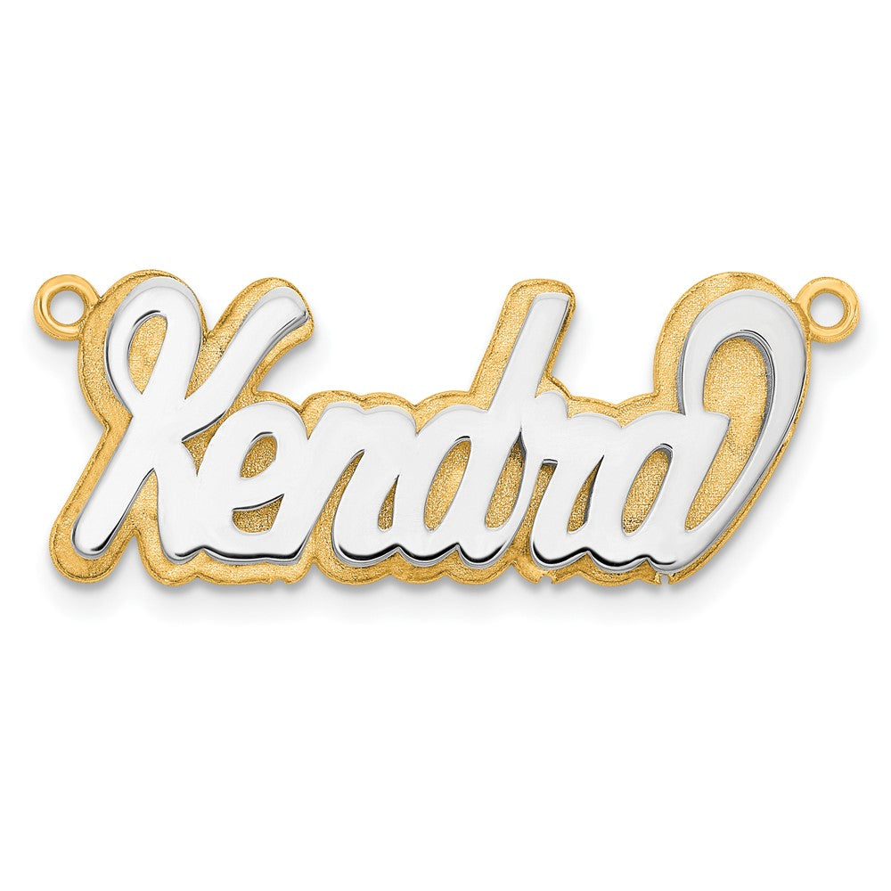14k 3D Two-tone Polished Name Plate - 4