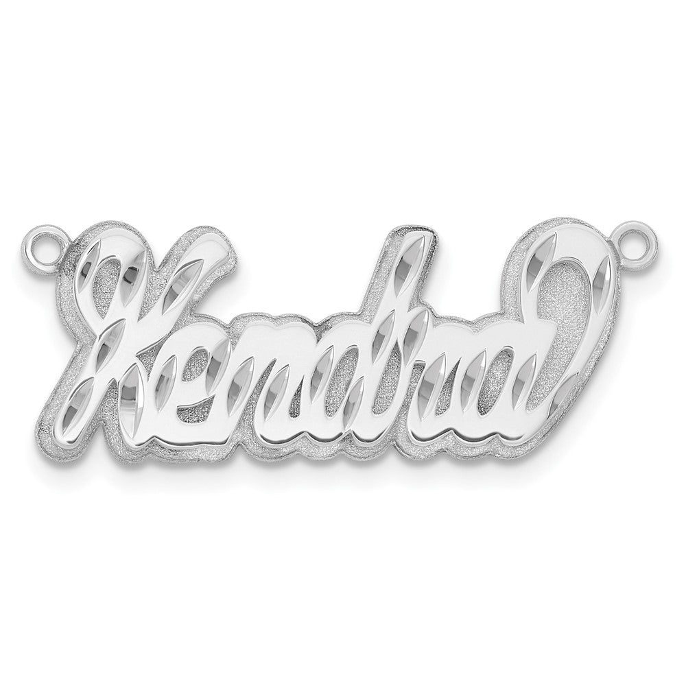 Sterling Silver/Rhodium-plated 3D Diamond-cut Name Plate - 2