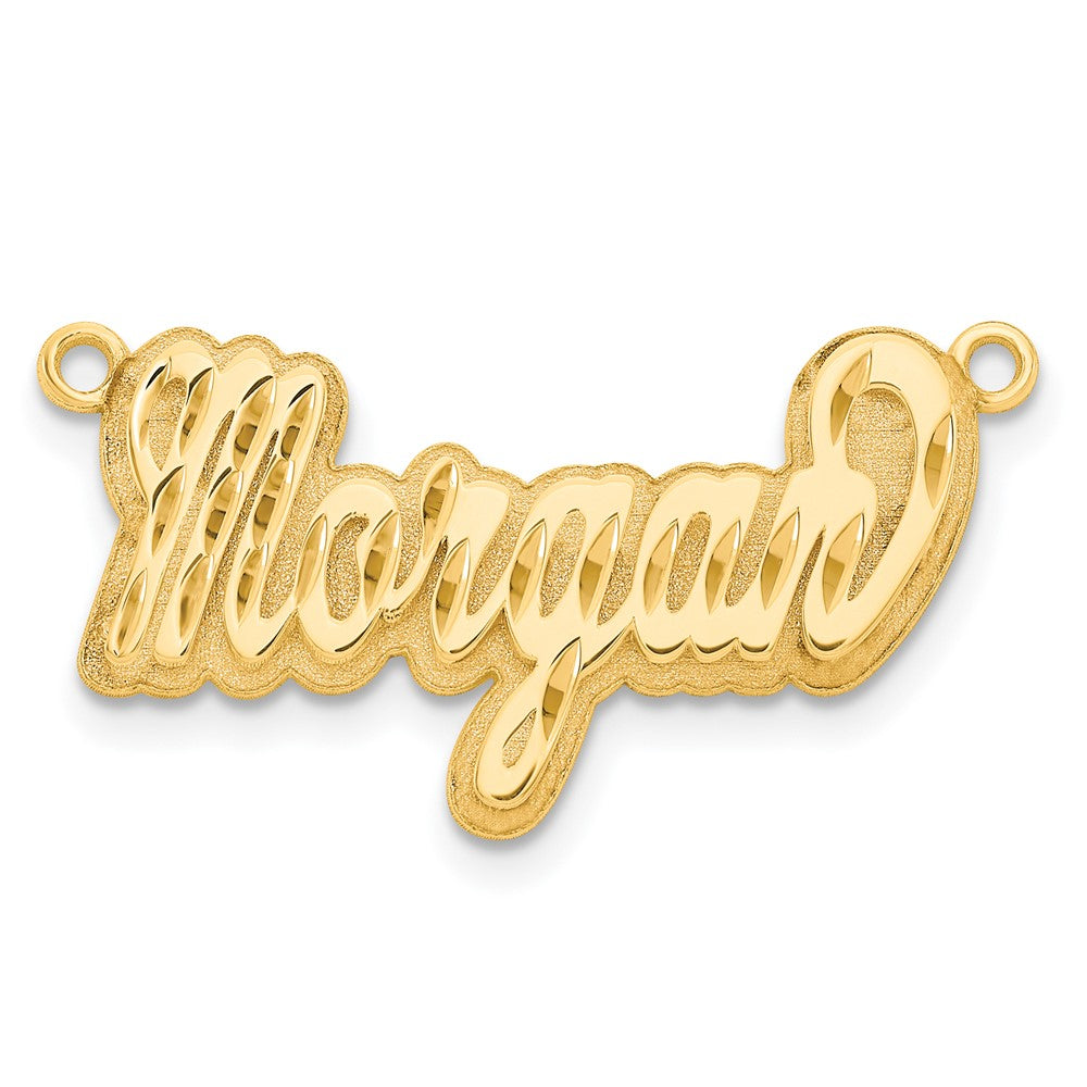 Sterling Silver/Gold-plated 3D Diamond-cut Name Plate - 2