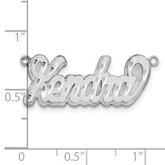 Sterling Silver/Rhodium-plated 3D Satin Diamond-cut Name Plate