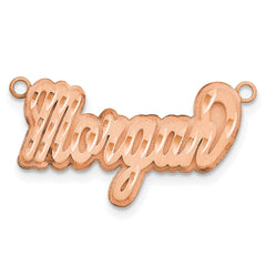 14k Rose Gold 3D Satin Diamond-cut Name Plate - 2