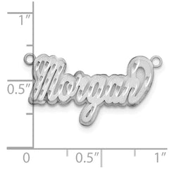 10k White Gold 3D Satin Diamond-cut Name Plate