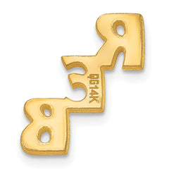14k Yellow Gold Small cut-out Monogram Tie Tac - 2