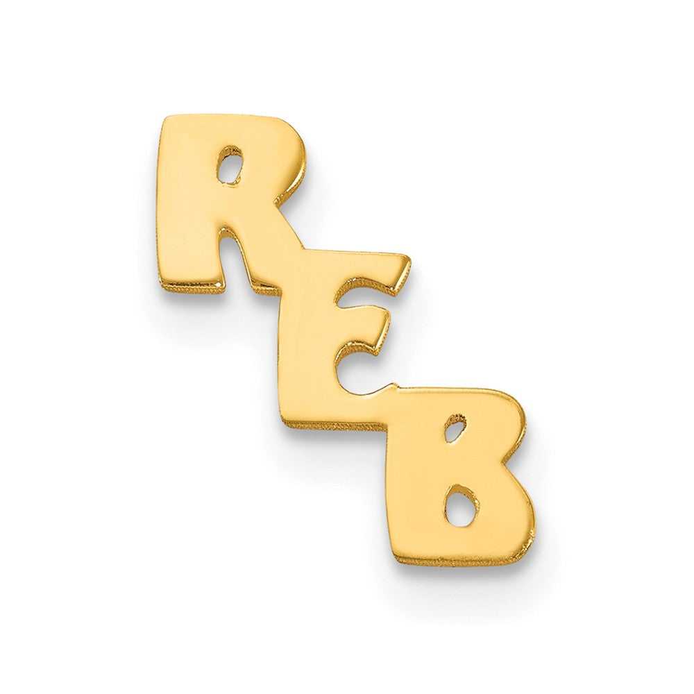 14k Yellow Gold Small cut-out Monogram Tie Tac - 2