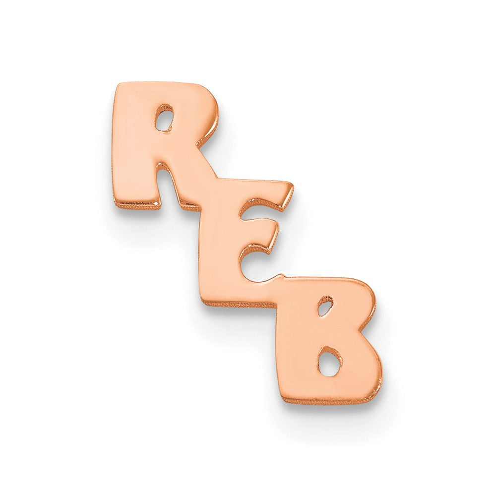 Sterling Silver/Rose-plated Small cut-out Monogram Tie Tac - 2