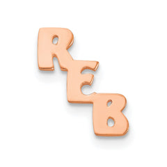 Sterling Silver/Rose-plated Small cut-out Monogram Tie Tac - 2