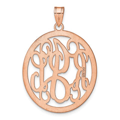 14k Rose Gold Round Monogram Pendant - 2