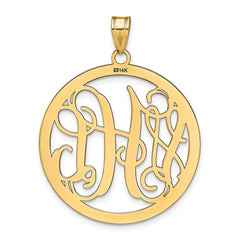 Sterling Silver/Gold-plated Large Round Monogram Pendant