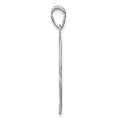 14k White Gold Round Cut-out Monogram Pendant