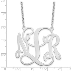 Sterling Silver/Rhodium-plated Monogram Necklace