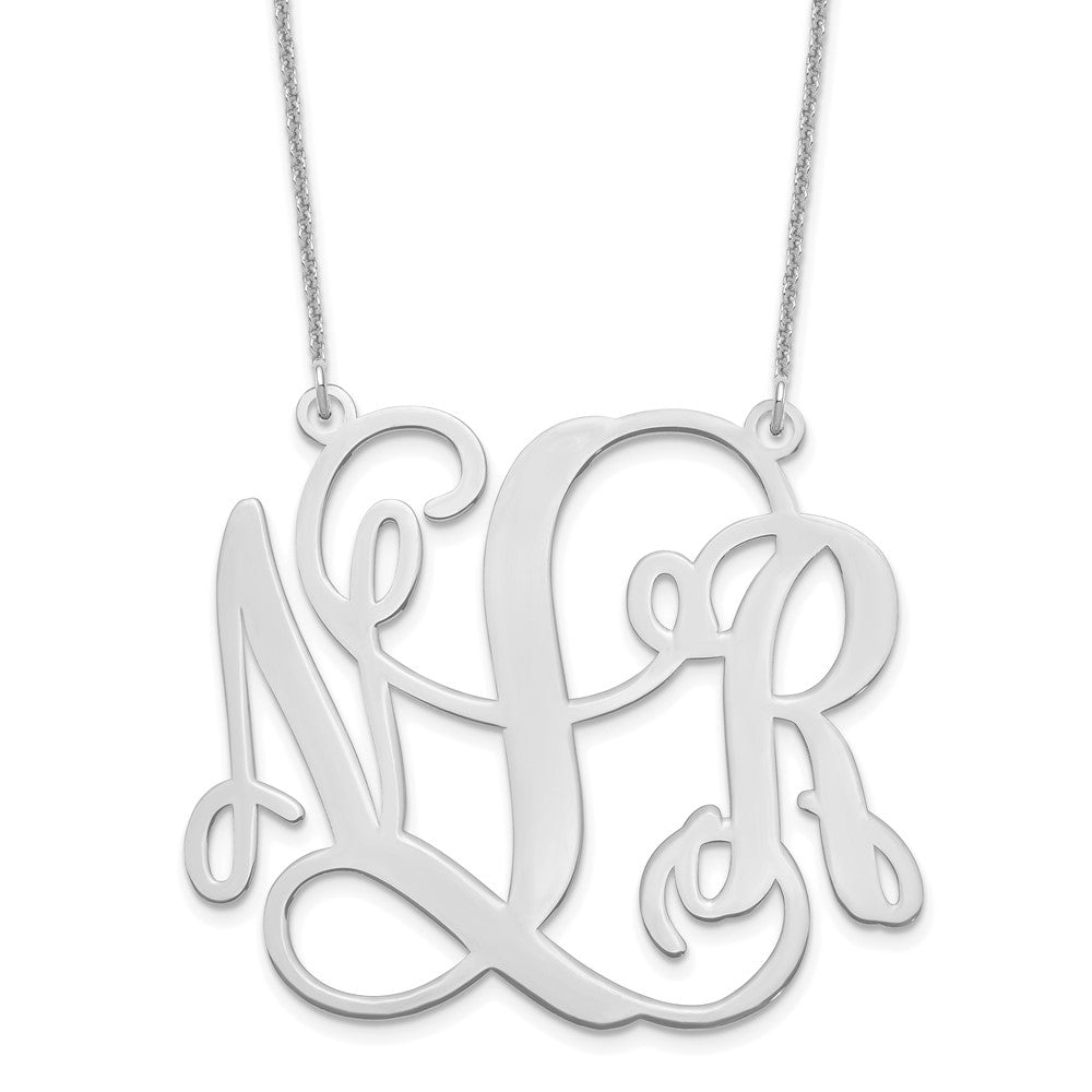 10k White Gold Monogram Necklace - 2
