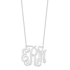 14KW Extra Large Polished Cut Out Monogram Necklace