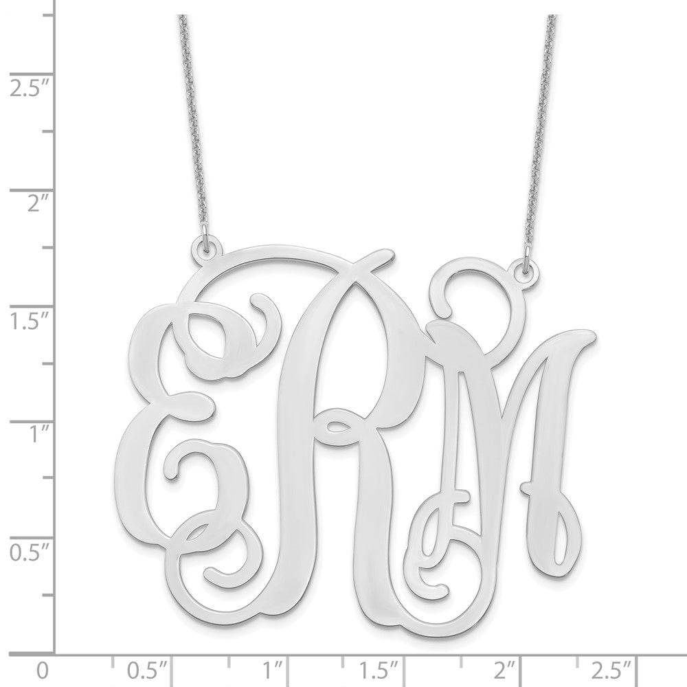 14KW Extra Large Polished Cut Out Monogram Necklace