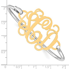 SS/Gold-plated Monogram with Sterling Silver Bangle