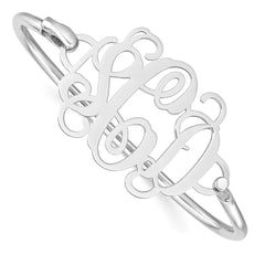 SS/Rhodium-plated Monogram with Sterling Silver Bangle