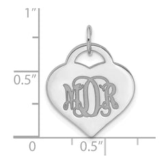 10k White Gold Monogram Heart Charm