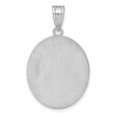10KW Brushed with Beaded Border Monogram Pendant