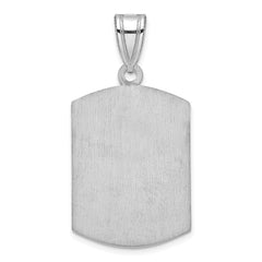 10k White Gold Brushed Monogram Pendant
