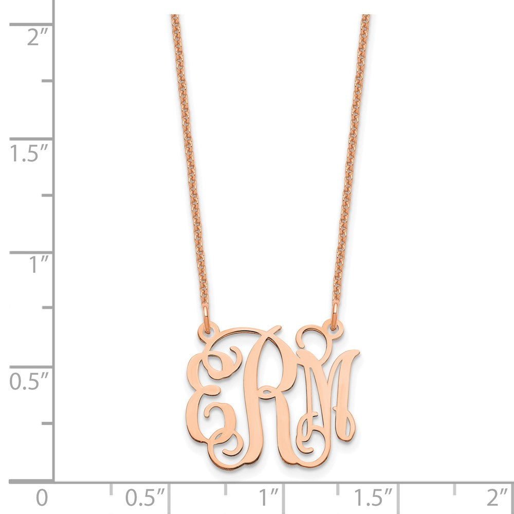 14k Rose Gold Small Monogram Necklace