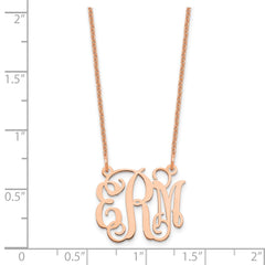 14k Rose Gold Small Monogram Necklace