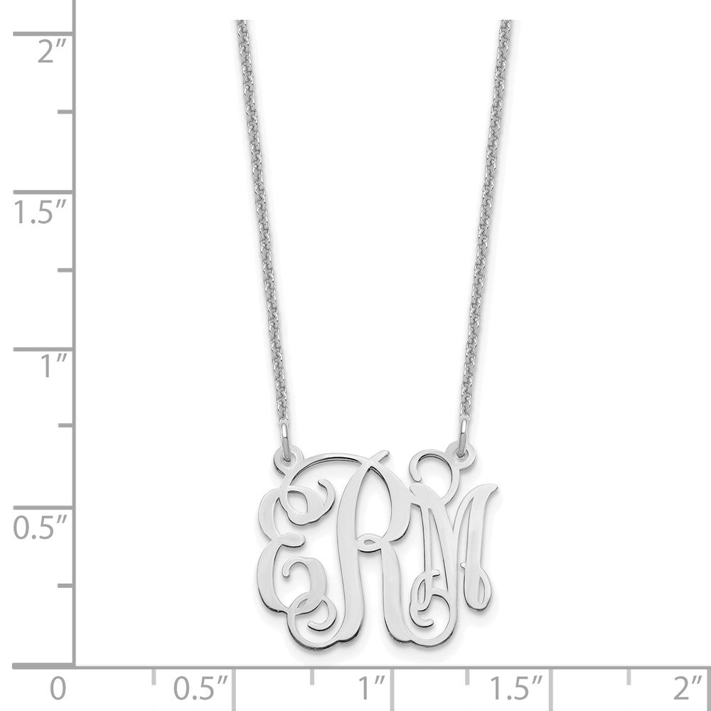 10k White Gold Small Monogram Necklace