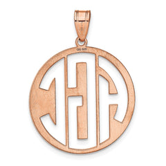 Sterling Silver/Rose-plated  Round Cut-out Monogram Pendant