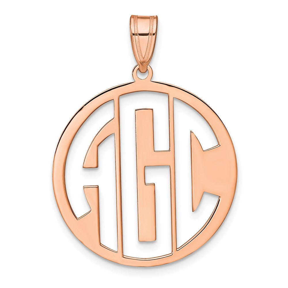Sterling Silver/Rose-plated  Round Cut-out Monogram Pendant