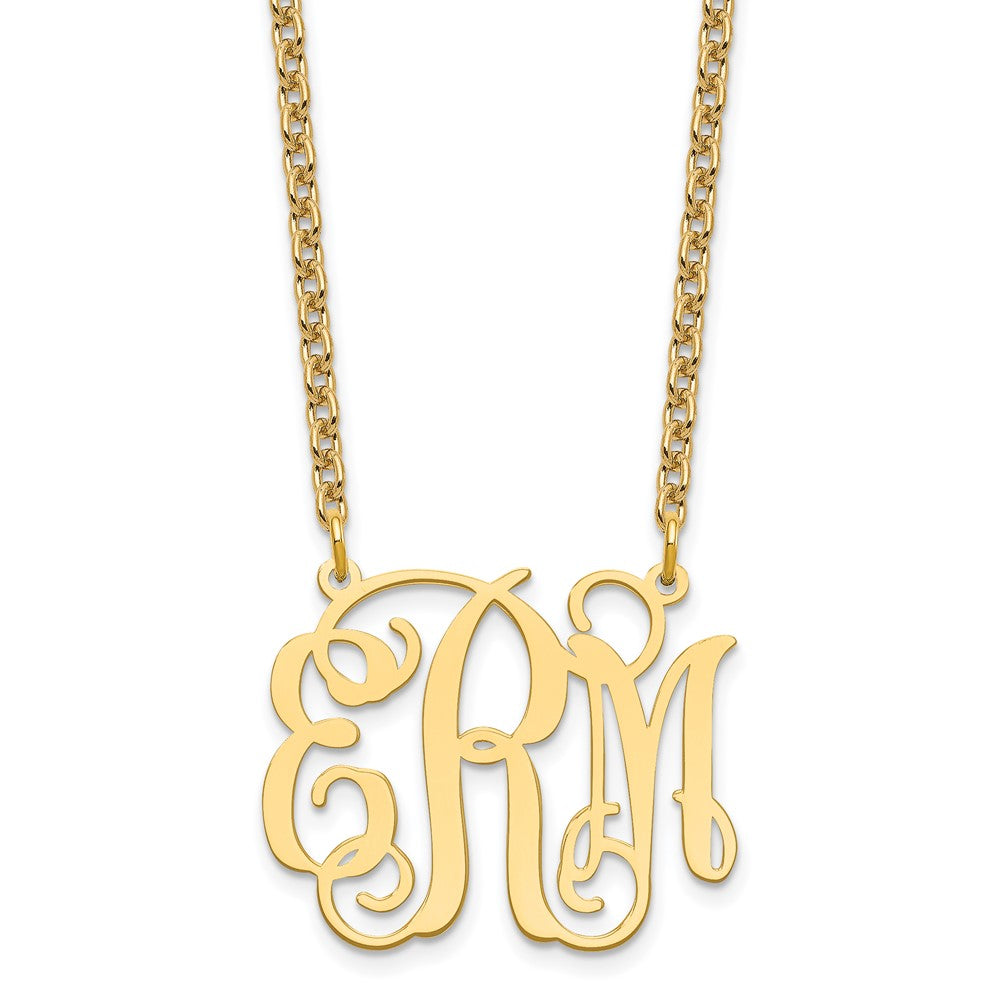 Sterling Silver/Gold-plated Medium Monogram Necklace - 2