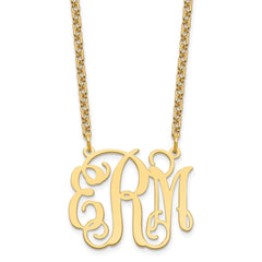 Sterling Silver/Gold-plated Medium Monogram Necklace - 2