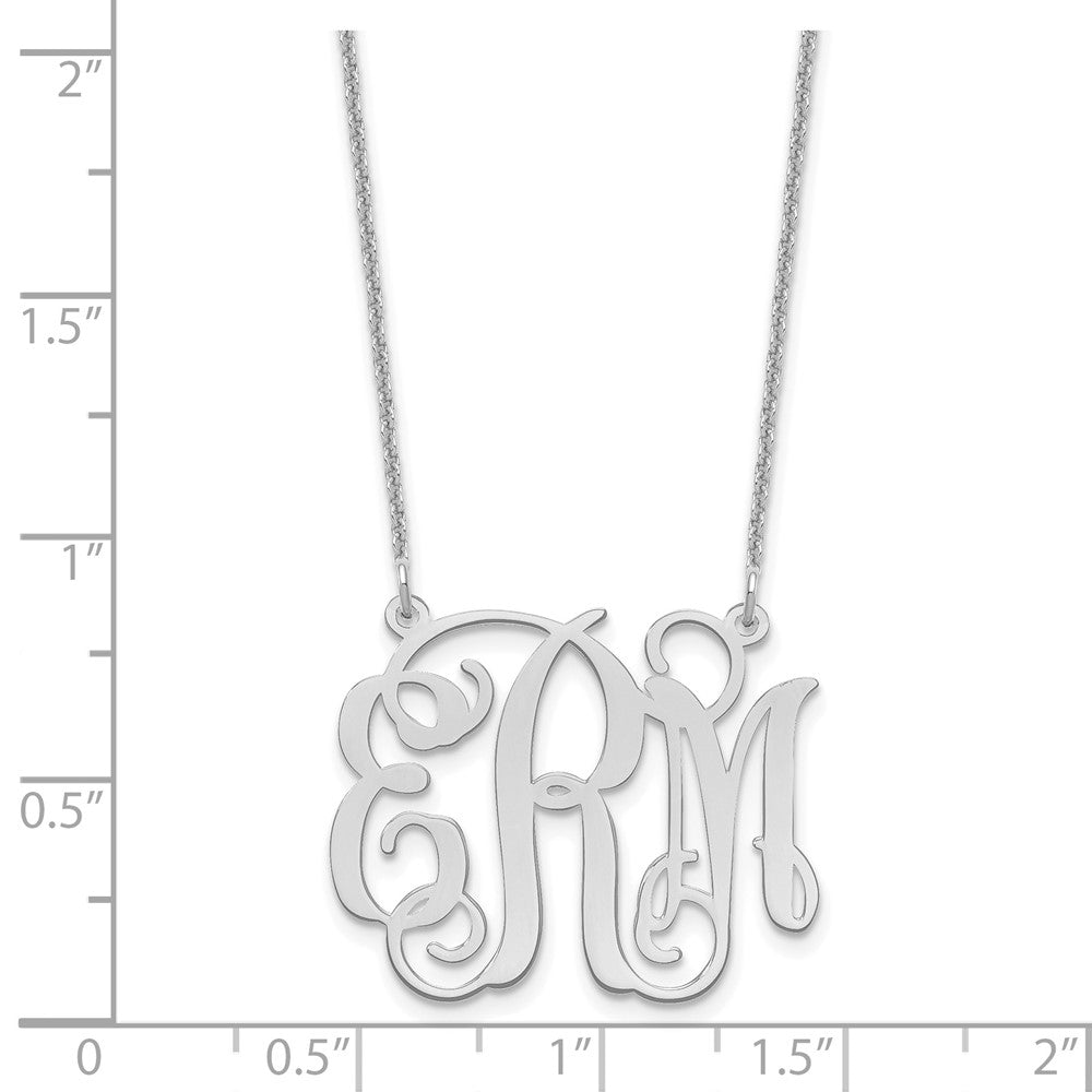 10k White Gold Medium Monogram Necklace