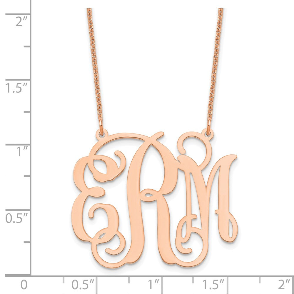 14k Rose Gold Large Monogram Necklace