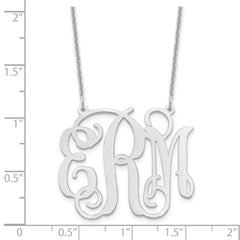 10k White Gold Large Monogram Necklace