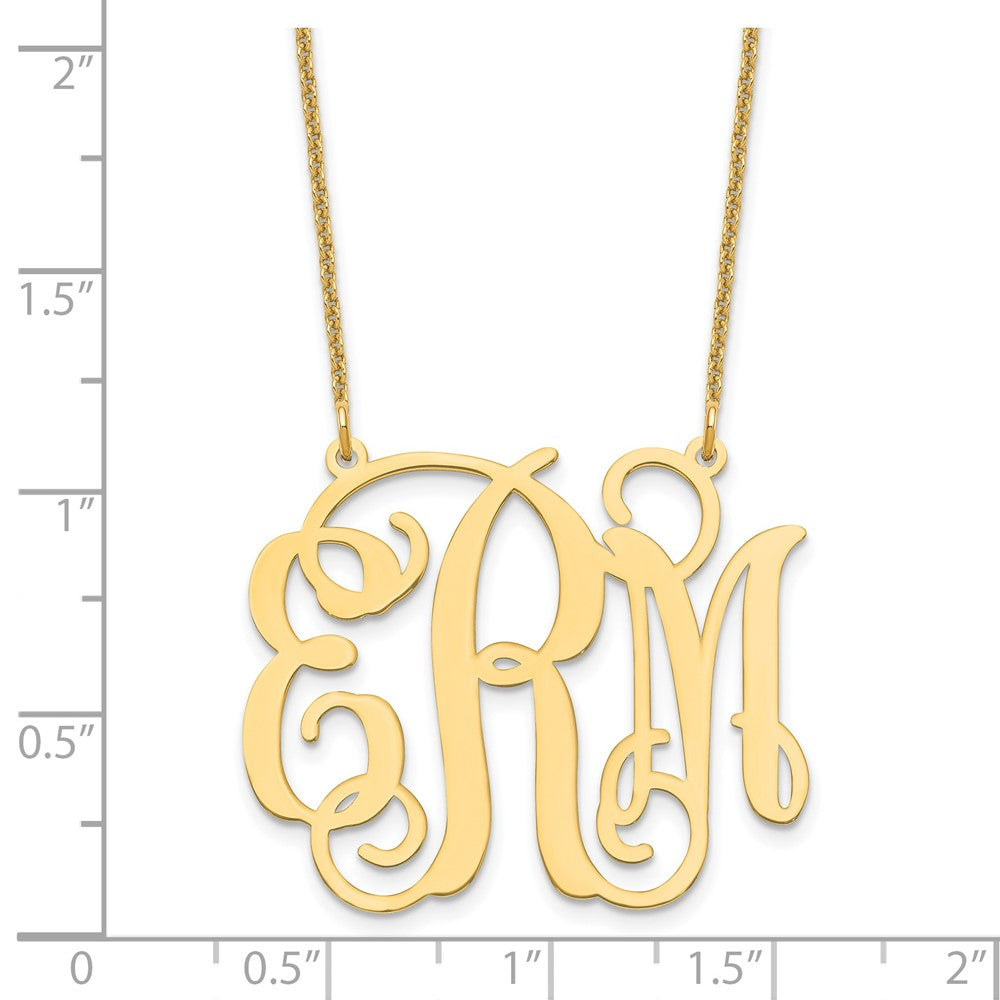 14k Yellow Gold Large Monogram Necklace