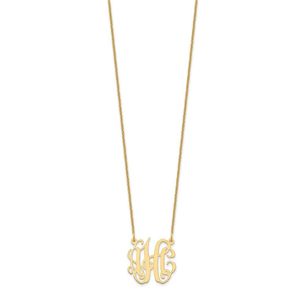 14k Yellow Gold Small Monogram Necklace