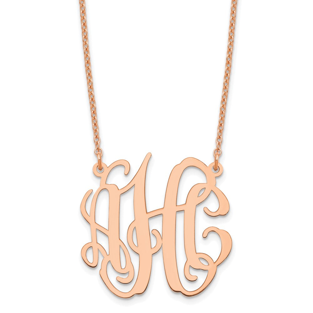 Sterling Silver/Rose-plated Small Monogram Necklace - 2